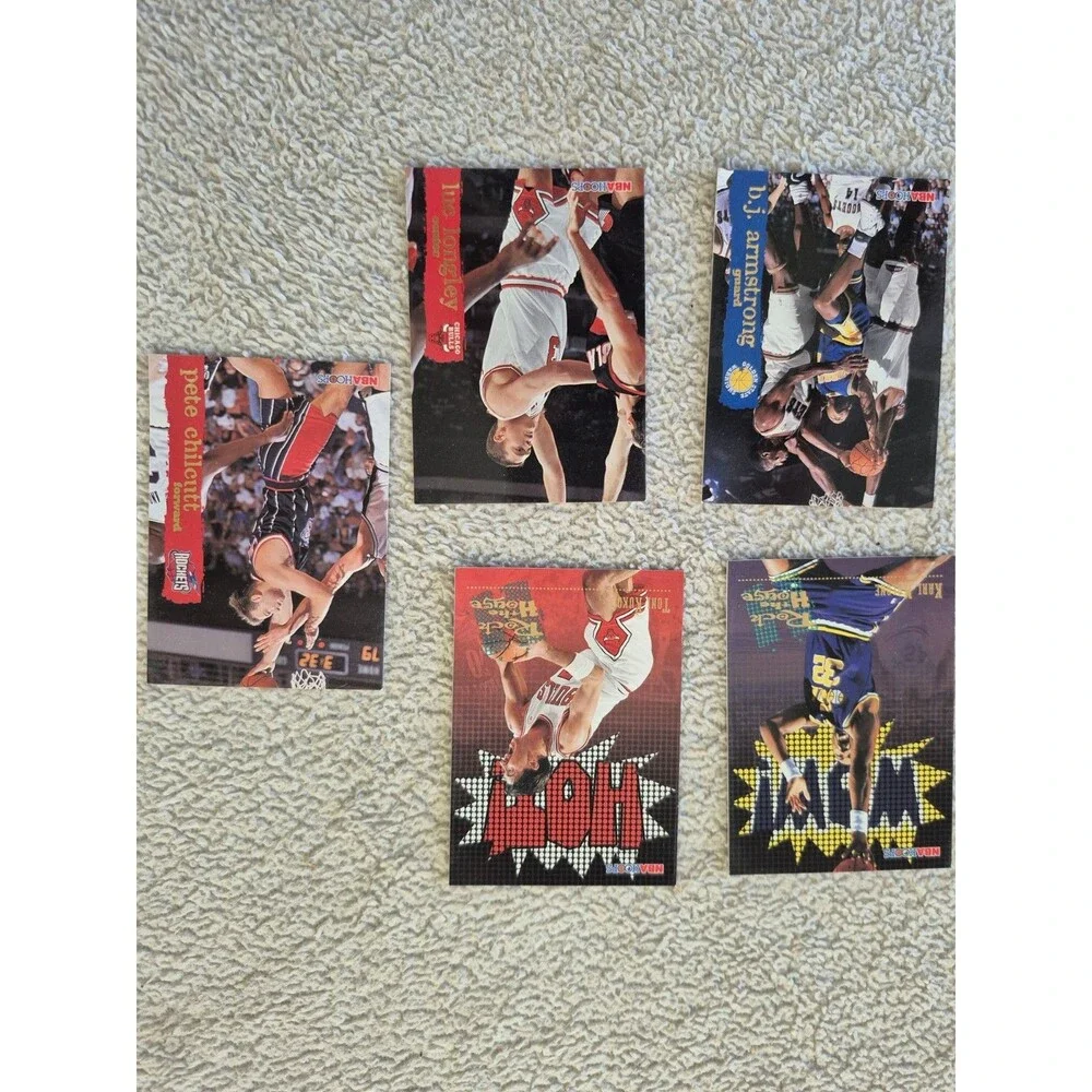 1990s NBA Basketball Card Lot Allen Iverson Rodman Kukoc Bulls Hoops Bowmans...